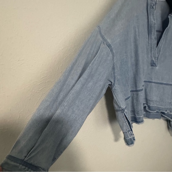 Free People We The Free Jude Denim Pullover Indigo Size Medium - Picture 4 of 11